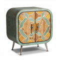 Buffet en bois multicolore avec portes en mosaïque dimensions 45 x 30 x 40cm
