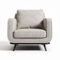 Fauteuil en tissu beige avec structure en bois dimensions 85 x 85 x 75cm