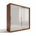 Armoire en bois avec portes coulissantes en verre 150 x 200 x 60cm