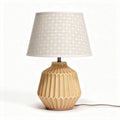Lampe de table en céramique beige avec abat-jour en tissu 15 x 15 x 25cm