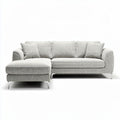 Canapés d'angle en tissu gris clair avec coussins inclus 200 x 90 x 85cm